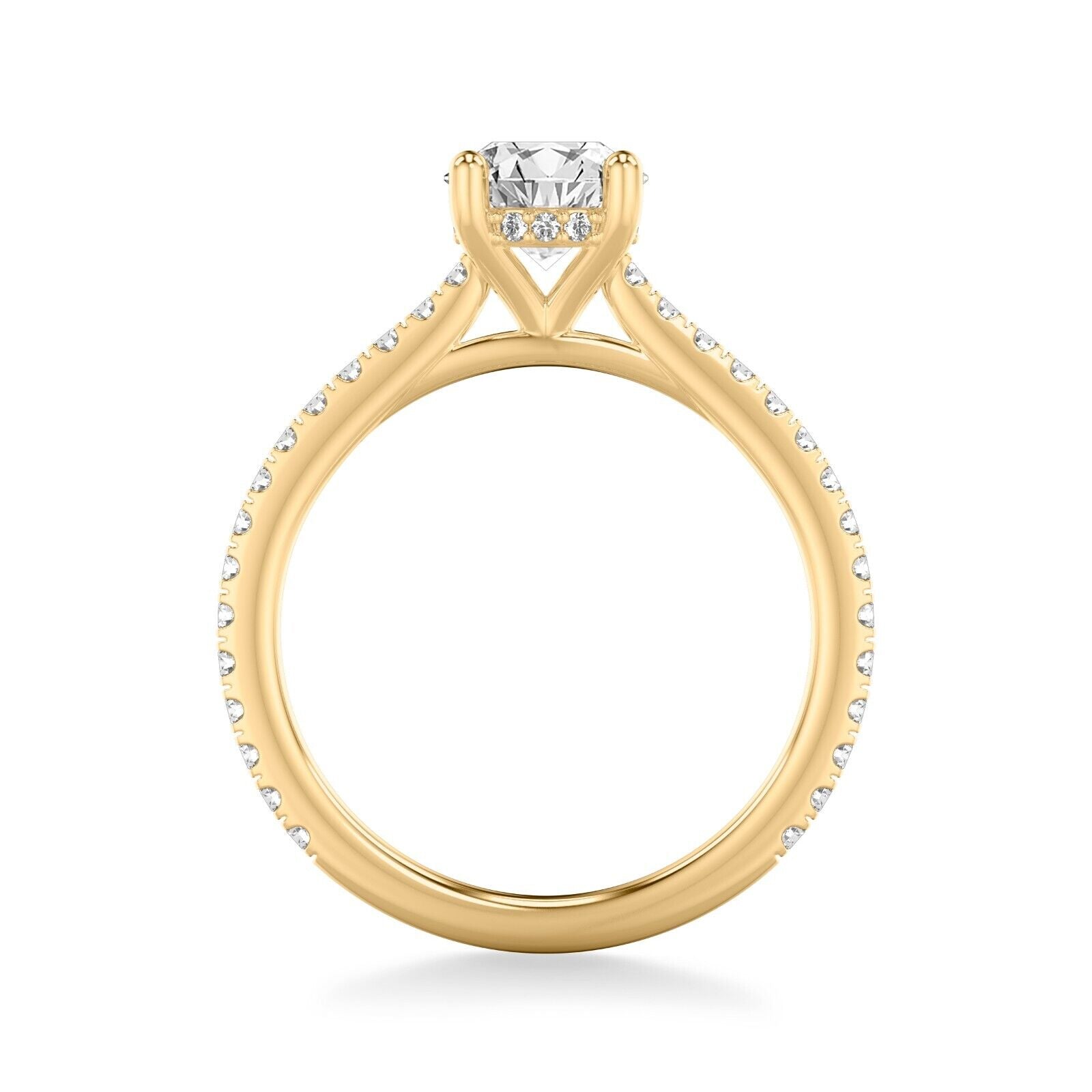 Real 14k Yellow Gold IGI Certified 1.25CT Lab Created Diamond Ring Round VS - Reva Jeweler