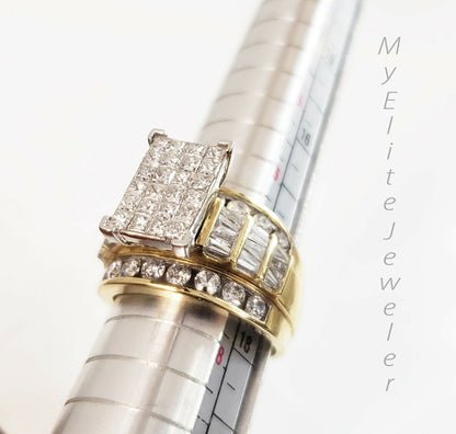 REAL 14k Yellow Gold Ladies Diamond Ring 2CT, Cinderella Style Size 7 For Women - Reva Jeweler