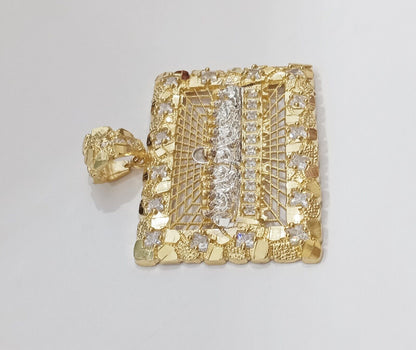 Real 14k Yellow Gold Last Supper Nugget Charm Pendant 2.0 inch 14kt Gold - GoldenlinQ