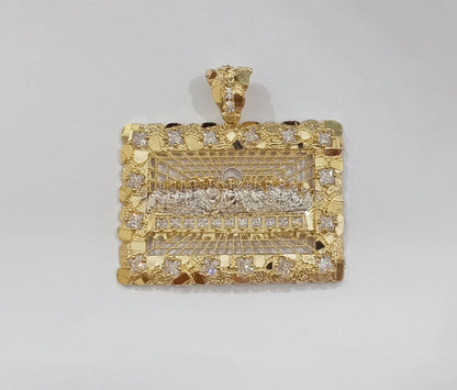 Real 14k Yellow Gold Last Supper Nugget Charm Pendant 2.0 inch 14kt Gold - GoldenlinQ