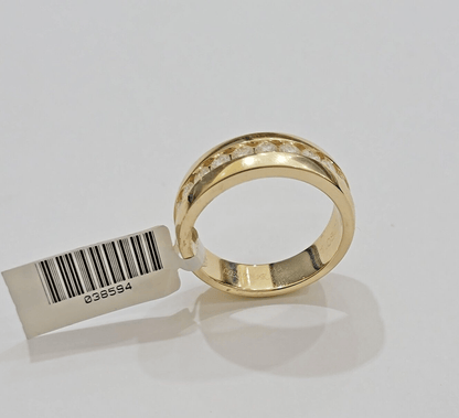 Real 14k Yellow Gold Mens Band Ring 1CT Diamonds Wedding Engagement Anniversary - Reva Jeweler