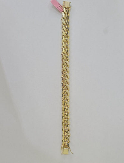 Real 14k Yellow Gold Miami Cuban link Bracelet 13mm 7.5" - 9" Inch Solid - GoldenlinQ