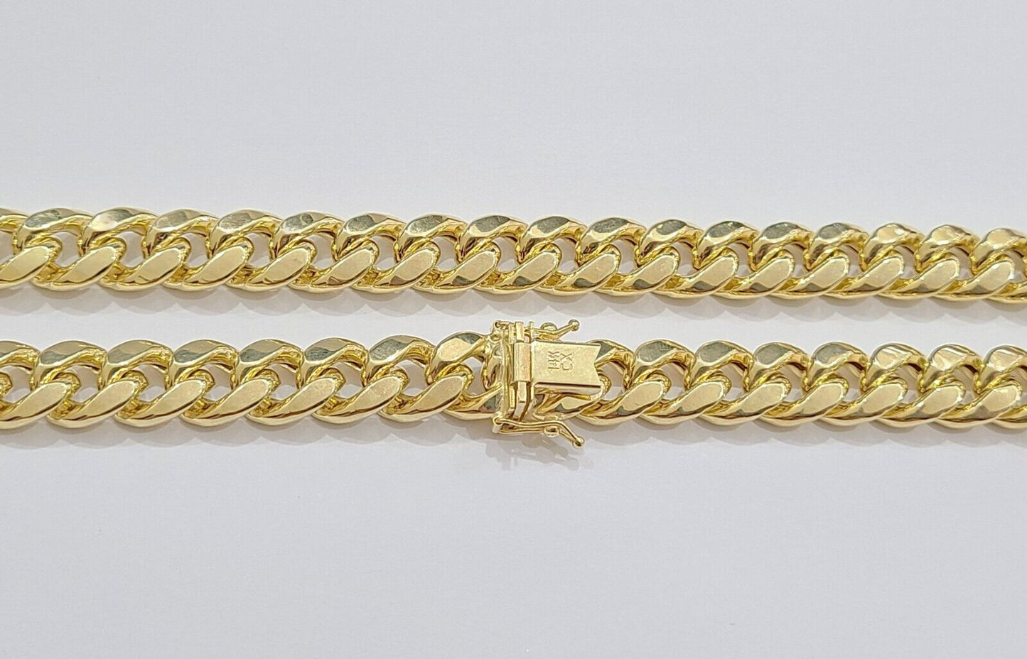 Real 14k Yellow Gold Miami Cuban Link Chain 10mm 24" Necklace Box Lock 14kt - Reva Jeweler