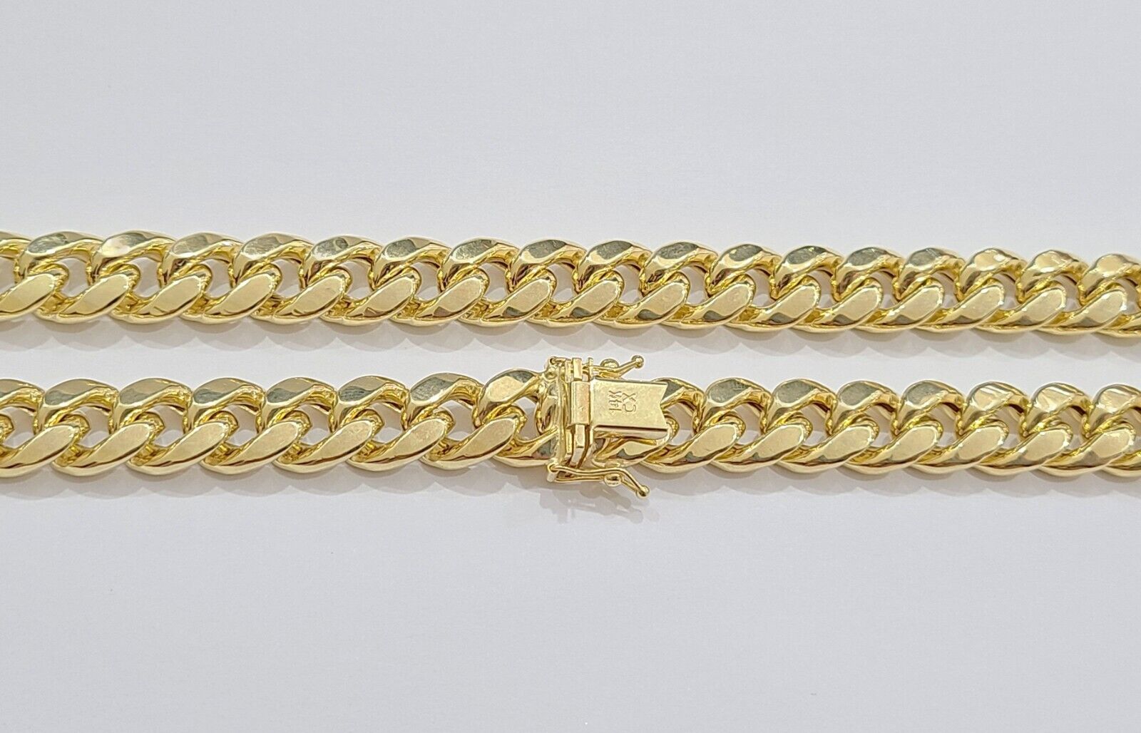 Real 14k Yellow Gold Miami Cuban Link Chain 10mm 24" Necklace Box Lock 14kt - Reva Jeweler