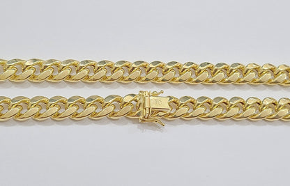 Real 14k Yellow Gold Miami Cuban Link Chain 10mm 24" Necklace Box Lock 14kt - Reva Jeweler