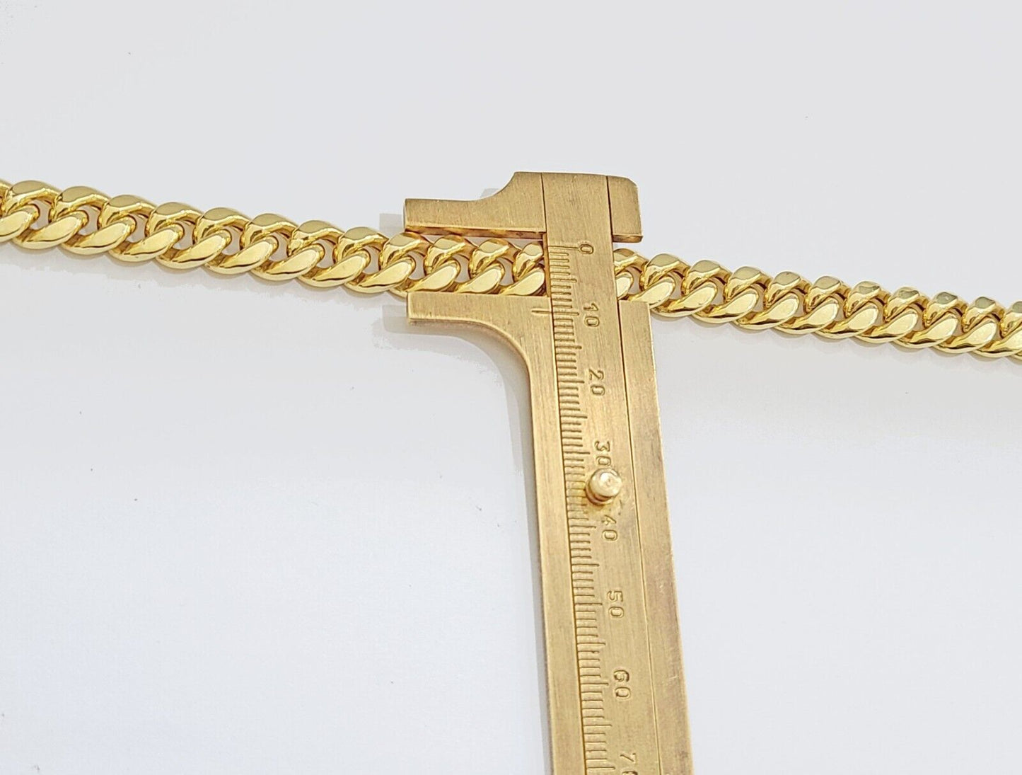Real 14k Yellow Gold Miami Cuban Link Chain 10mm 24" Necklace Box Lock 14kt - Reva Jeweler