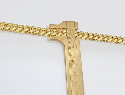 Real 14k Yellow Gold Miami Cuban Link Chain 10mm 24" Necklace Box Lock 14kt - Reva Jeweler