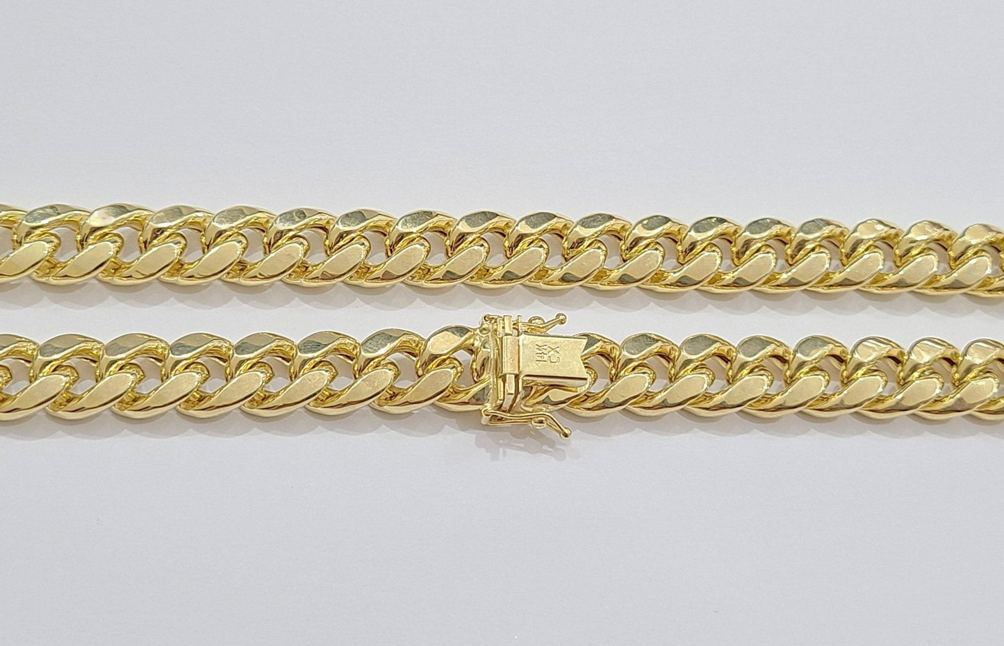 Real 14k Yellow Gold Miami Cuban Link Chain 11mm 24" Necklace Box Lock For Men