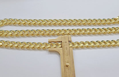 Real 14k Yellow Gold Miami Cuban Link Chain 11mm 24" Necklace Box Lock For Men