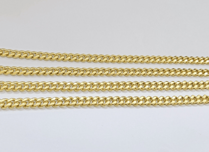 Real 14k Yellow Gold Miami Cuban Link Chain 7mm 18" Necklace Box Lock - GoldenlinQ