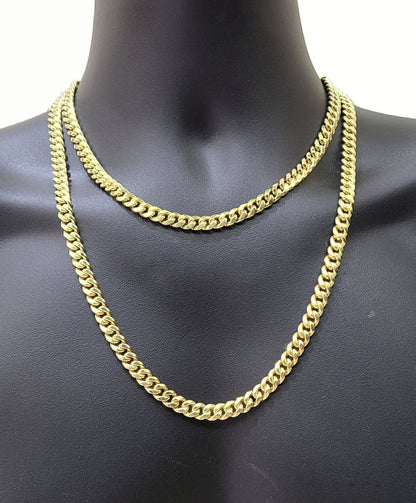 Real 14k Yellow Gold Miami Cuban Link Chain 8mm 22" Necklace Box Lock