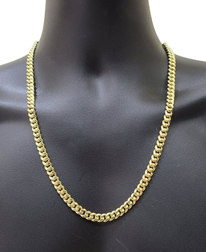 Real 14k Yellow Gold Miami Cuban Link Chain 9mm 22" Necklace Box Lock Choker