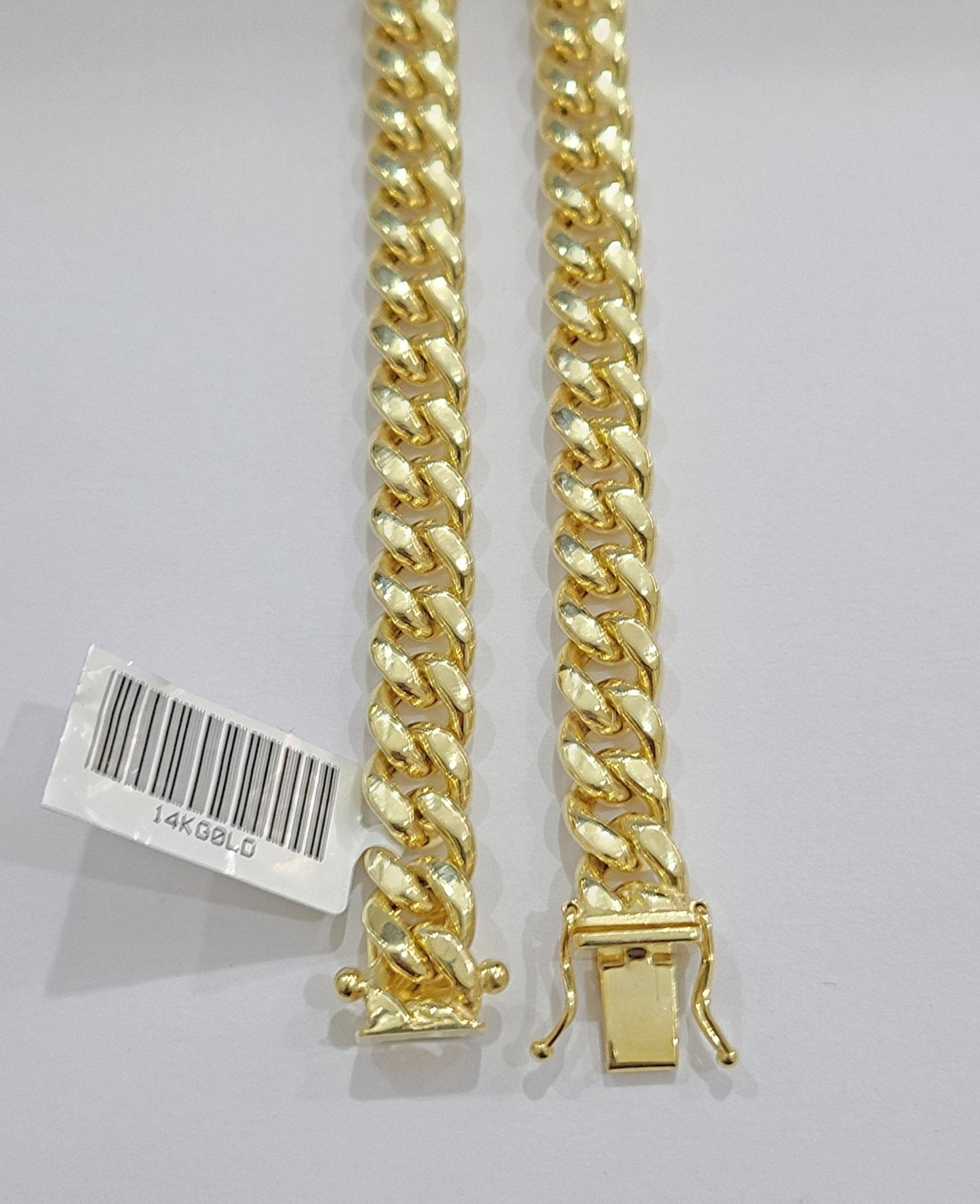Real 14k Yellow Gold Miami Cuban Link Chain 9mm 28" Necklace Box Lock
