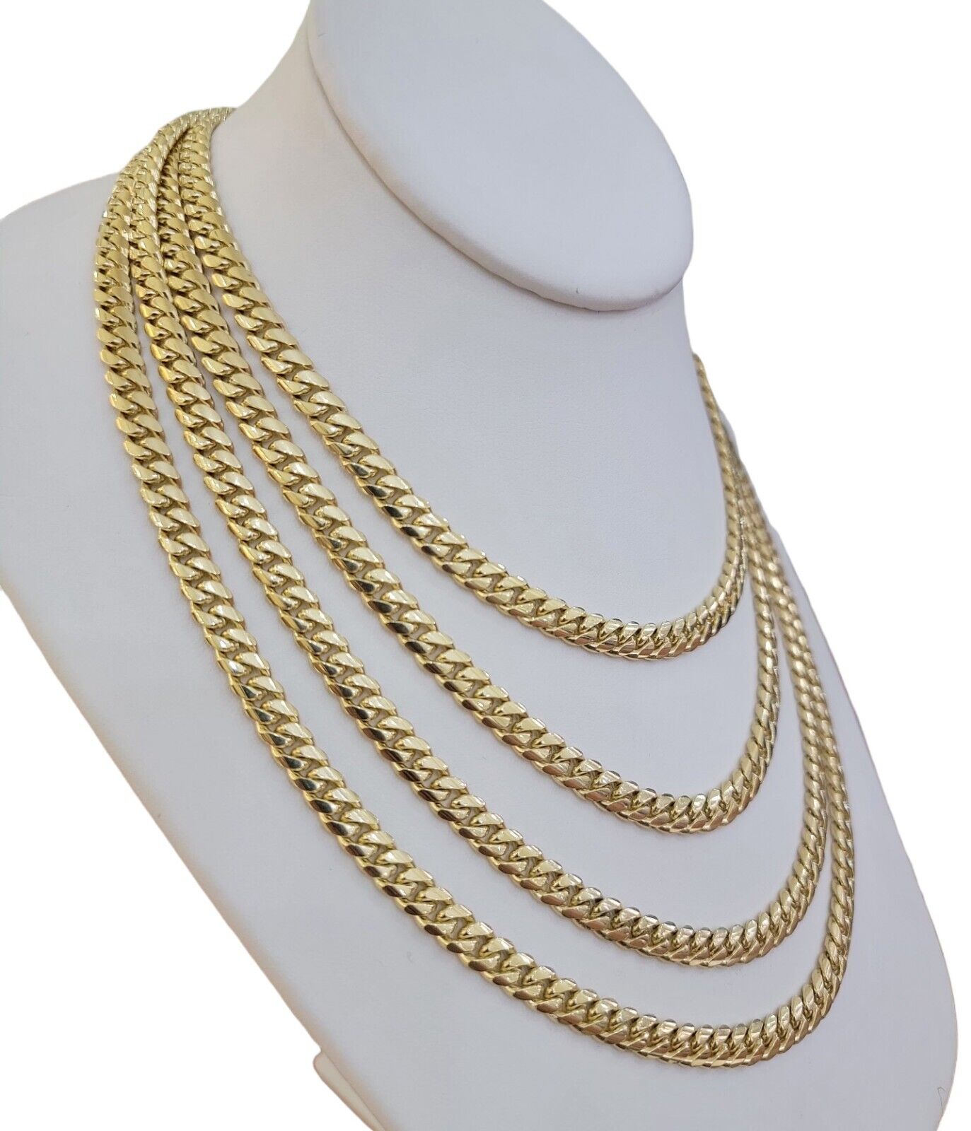 Real 14k Yellow Gold Miami Cuban Link Chain Necklace 6mm 20" - 30" 14kt SOLID - Reva Jeweler