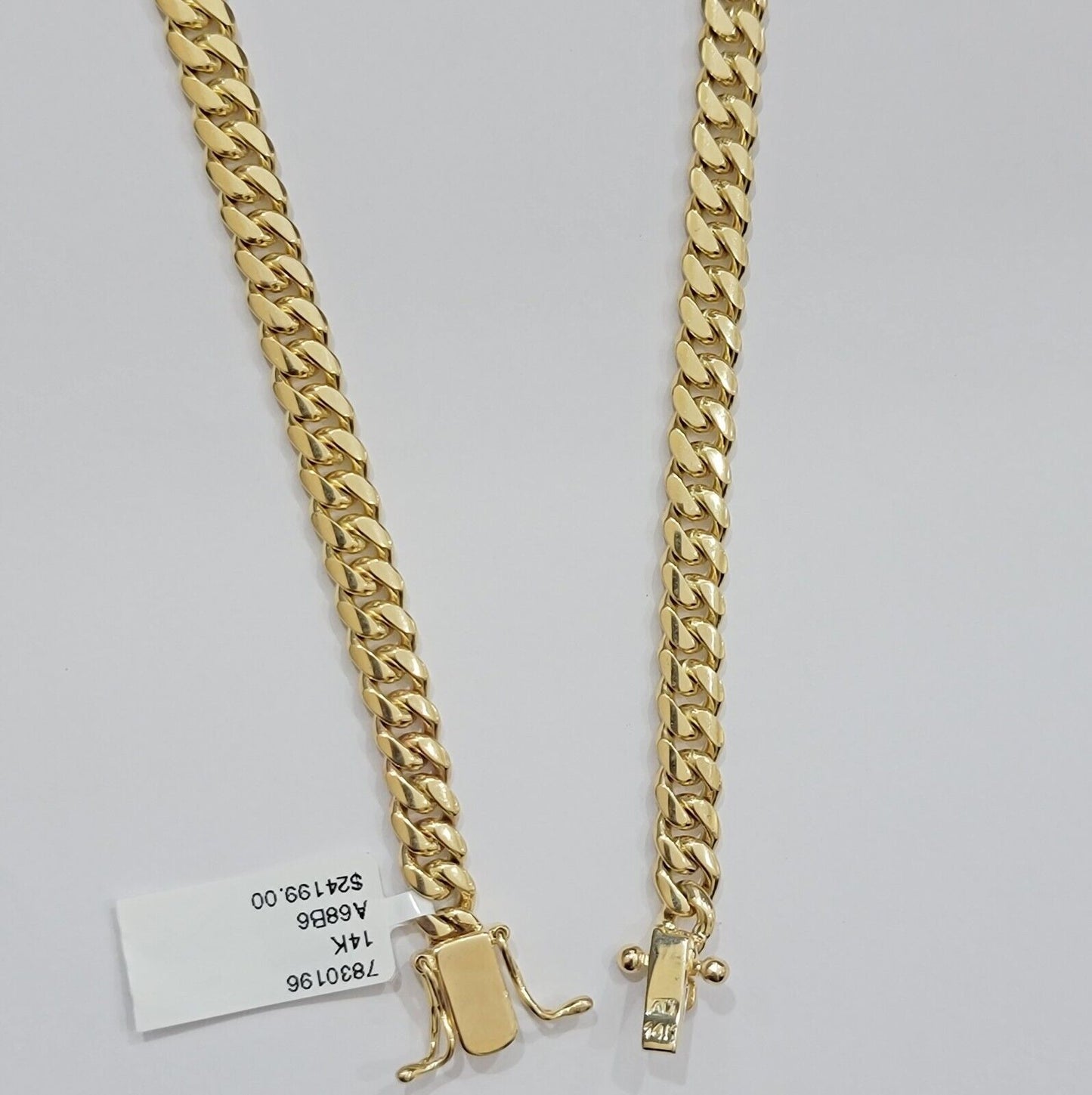 Real 14k Yellow Gold Miami Cuban Link Chain Necklace 6mm 20" - 30" 14kt SOLID - Reva Jeweler
