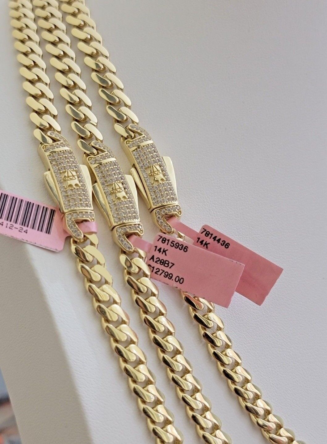 Real 14k Yellow Gold Monaco Chain Necklace 20" 22'' 24'' 26" Inch 7mm 14kt SALE - Reva Jeweler