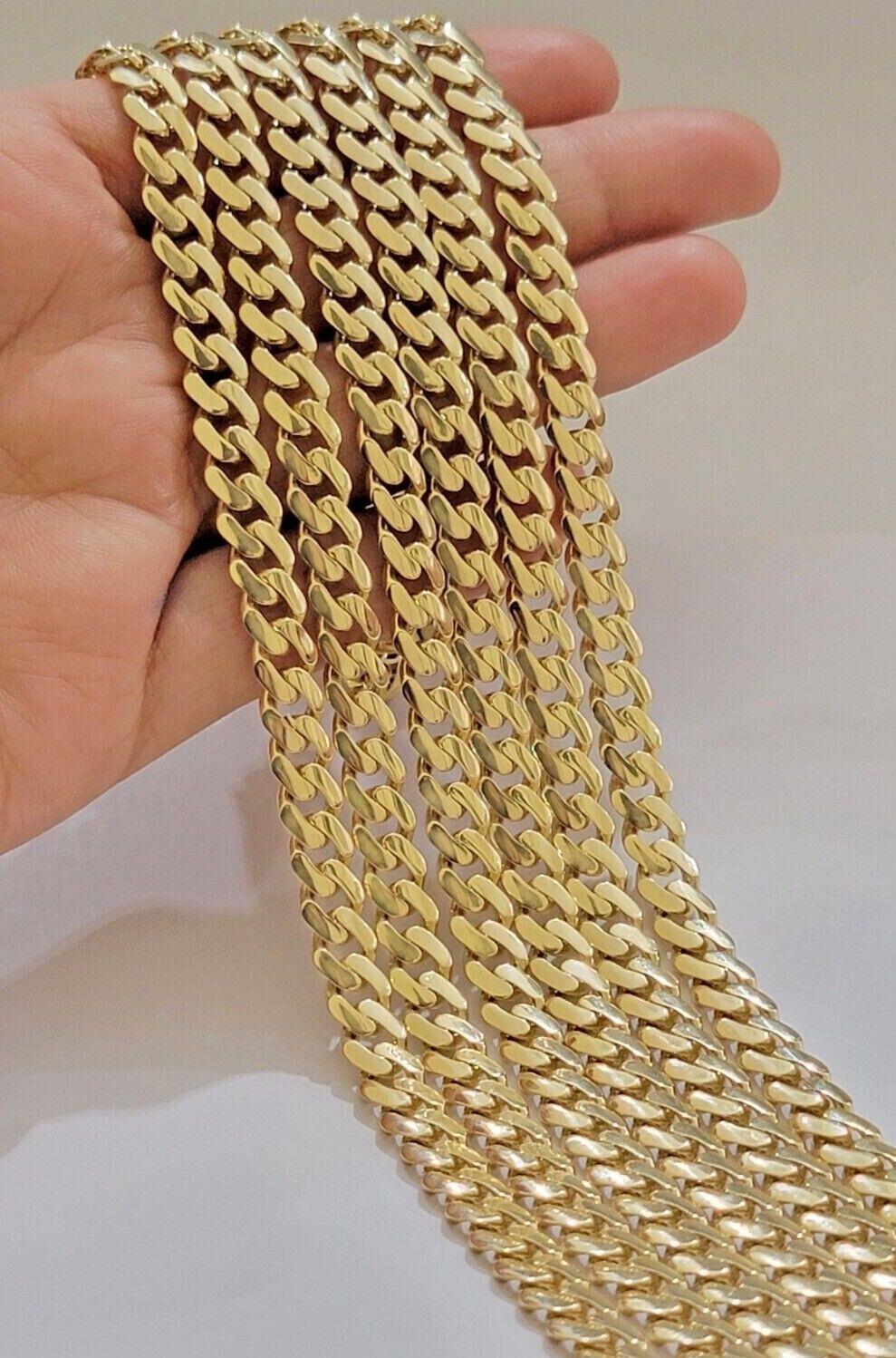 Real 14k Yellow Gold Monaco Chain Necklace 20" 22'' 24'' 26" Inch 7mm 14kt SALE - Reva Jeweler
