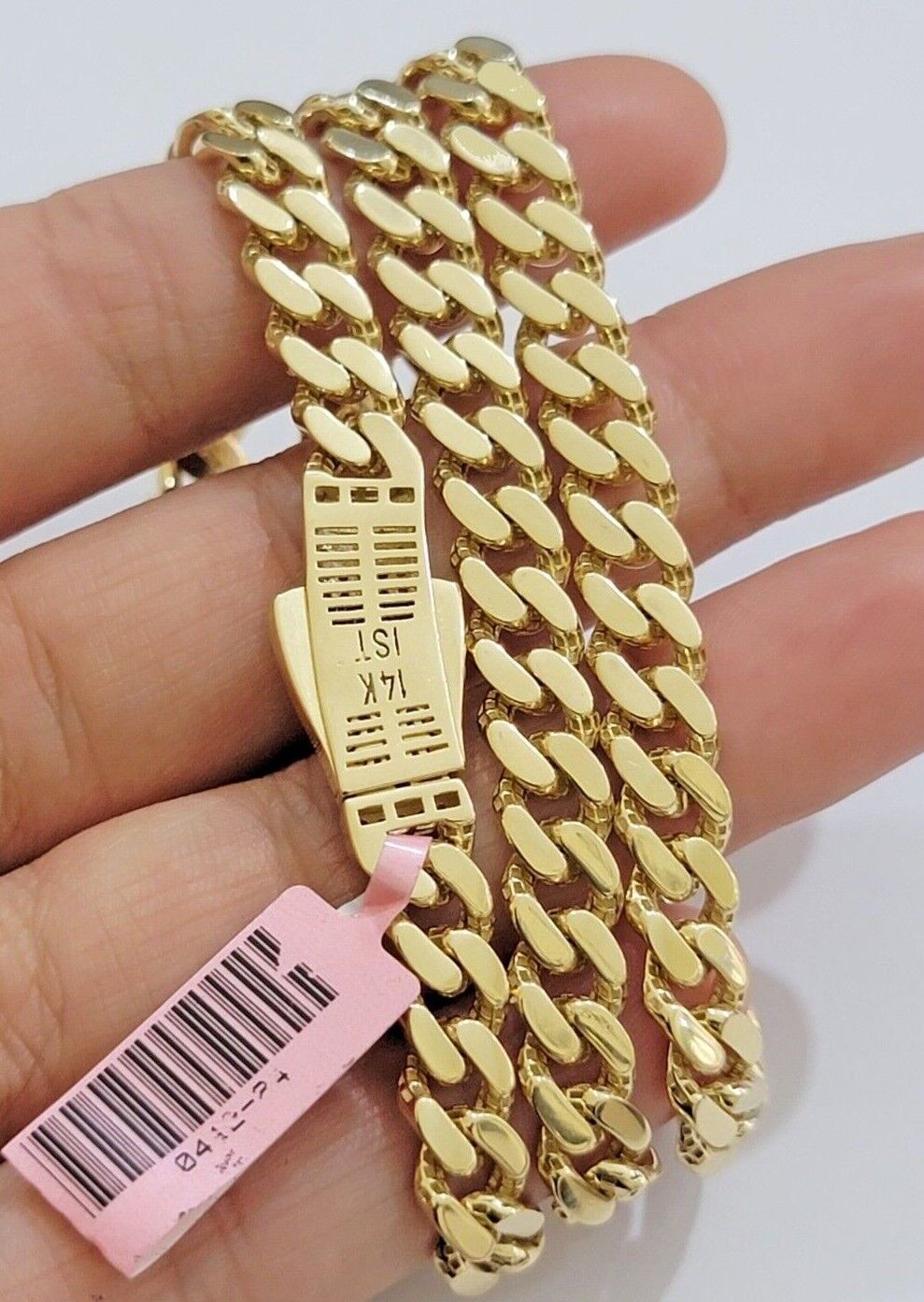 Real 14k Yellow Gold Monaco Chain Necklace 20" 22'' 24'' 26" Inch 7mm 14kt SALE - Reva Jeweler