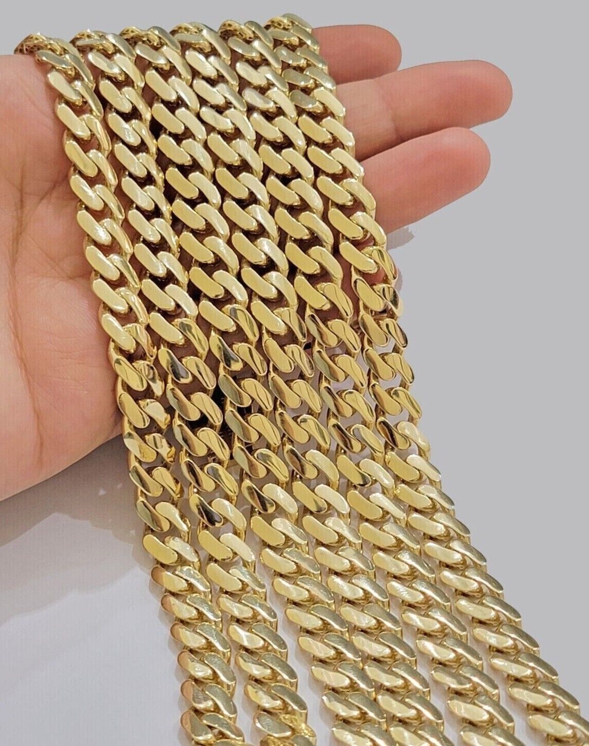 Real 14k Yellow Gold Monaco Chain Necklace 20" 22'' 24'' 26" Inch 9mm 14kt SALE - Reva Jeweler