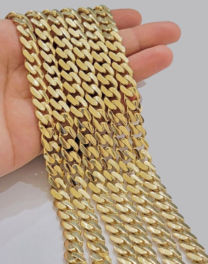 Real 14k Yellow Gold Monaco Chain Necklace 20" 22'' 24'' 26" Inch 9mm 14kt SALE - Reva Jeweler