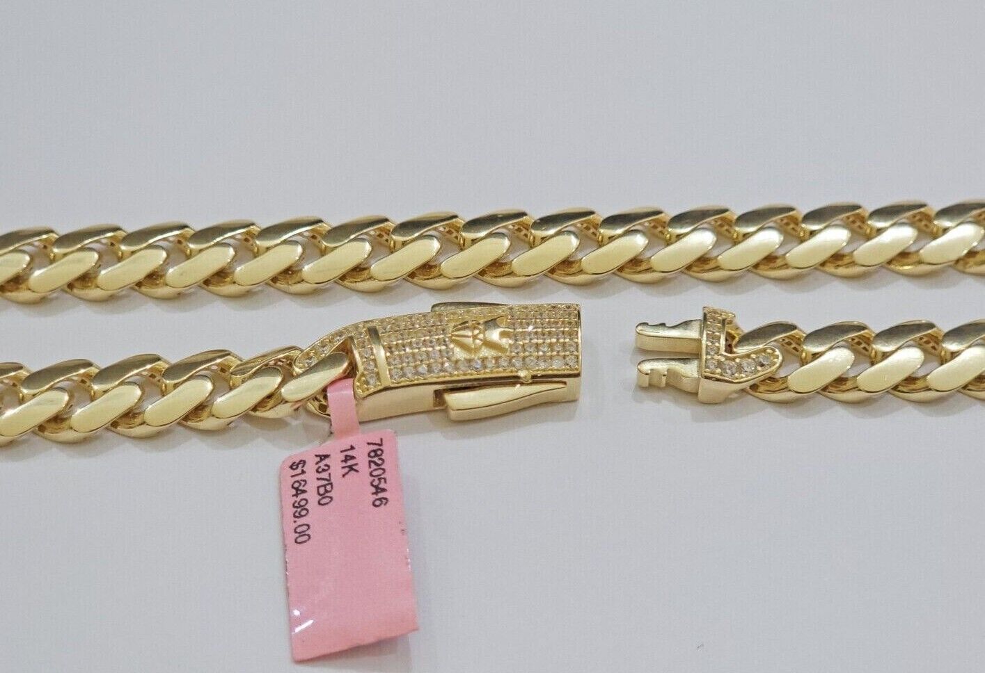 Real 14k Yellow Gold Monaco Chain Necklace 20" 22'' 24'' 26" Inch 9mm 14kt SALE - Reva Jeweler