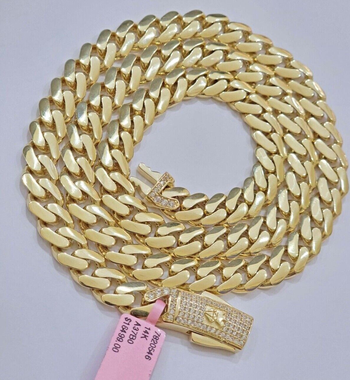 Real 14k Yellow Gold Monaco Chain Necklace 20" 22'' 24'' 26" Inch 9mm 14kt SALE - Reva Jeweler