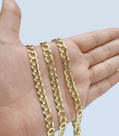Real 14k Yellow Gold Necklace Cuban Curb Link Chain 20'' inches 7mm Unisex - GoldenlinQ