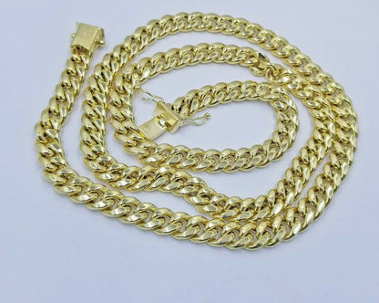 Real 14k Yellow Gold Necklace Miami Cuban chain 6MM 18 - 28" Strong Link Box Lock - Reva Jeweler