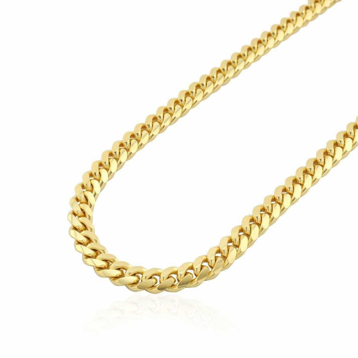 Real 14k Yellow Gold Necklace Miami Cuban chain 6MM 18 - 28" Strong Link Box Lock - Reva Jeweler