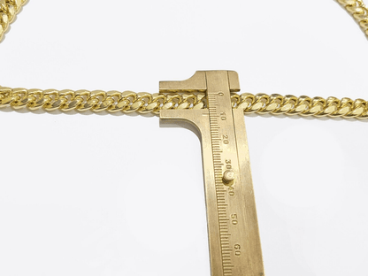 Real 14k Yellow Gold Necklace Miami Cuban Chain 9mm 20" inch 14kt Unisex Chain - GoldenlinQ