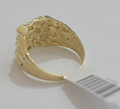 Real 14k Yellow Gold Nugget Ring For Men's Genuine 14kt casual or Pinky Ring - Reva Jeweler