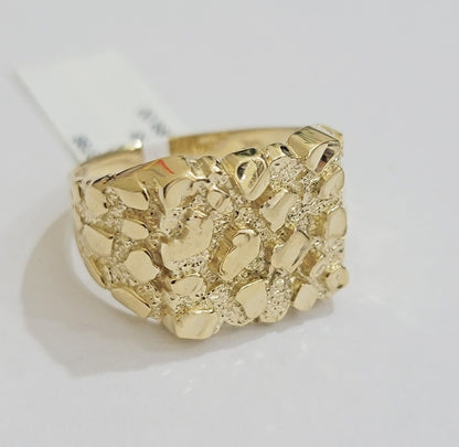 Real 14k Yellow Gold Nugget Ring For Men's Genuine 14kt casual or Pinky Ring - Reva Jeweler