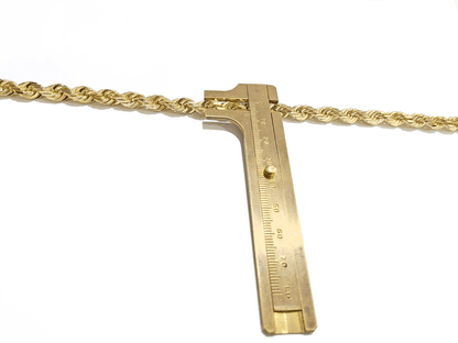 Real 14k Yellow Gold Rope Chain 24'' Necklace Jesus Crucifix Cross Charm Pendant - GoldenlinQ