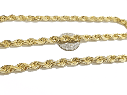 Real 14k Yellow Gold Rope Chain 24'' Necklace Jesus Crucifix Cross Charm Pendant - GoldenlinQ