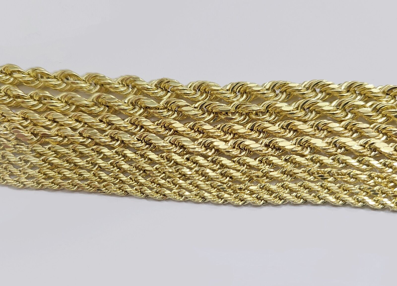 Real 14K Yellow Gold Rope Chain 2.5 - 5mm Necklace 18 - 26 Inches Lobster Lock SALE - Reva Jeweler