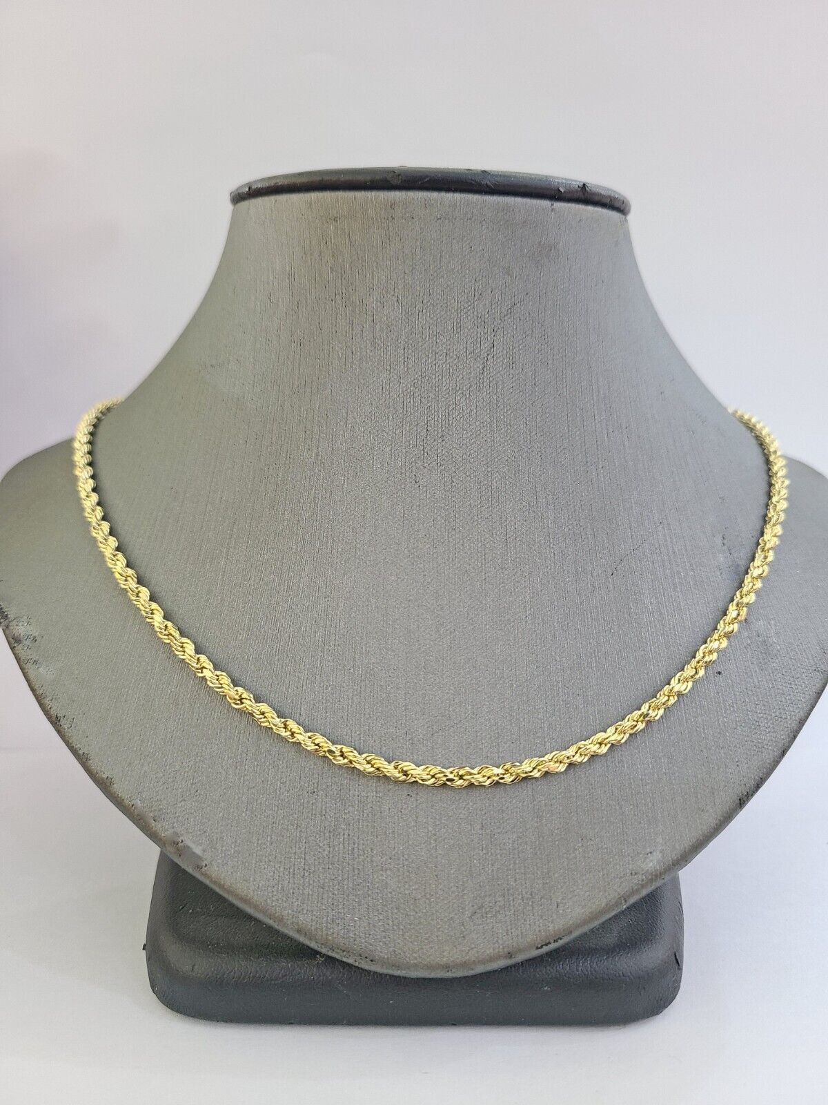 Real 14k Yellow Gold Rope Chain 3mm 20 Inches Ladies Necklace