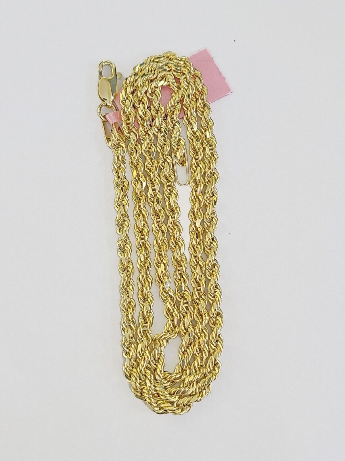 Real 14k Yellow Gold Rope Chain 3mm 26 Inches Ladies Necklace