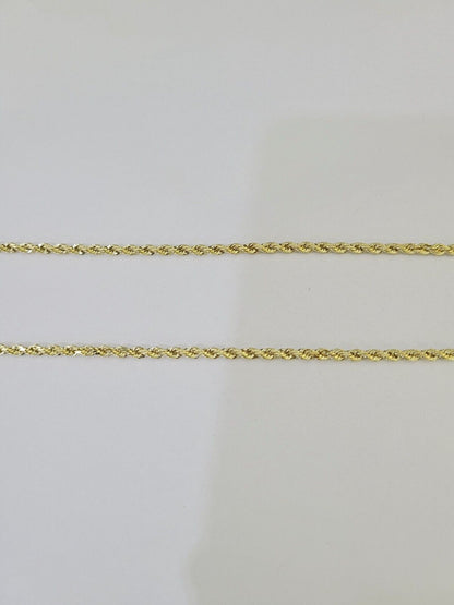 Real 14k Yellow Gold Rope Chain Jesus Anchor Charm Set 3mm 18"-26" Necklace