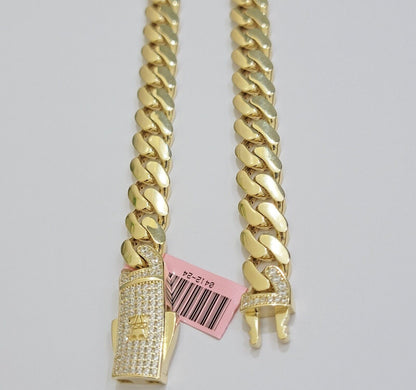 Real 14K Yellow Gold Royal Monaco Chain 11mm chain 20 - 26" Necklace Mens Puro ORO - Reva Jeweler