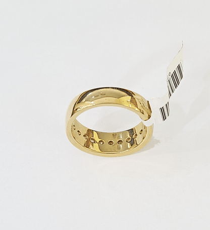 Real 14k Yellow Gold White Diamond Mens Ring Genuine Natural - Reva Jeweler