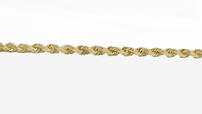 Real 14k Yellow Solid Gold 3mm Rope Bracelet 8.5'' inch 14kt Unisex - GoldenlinQ