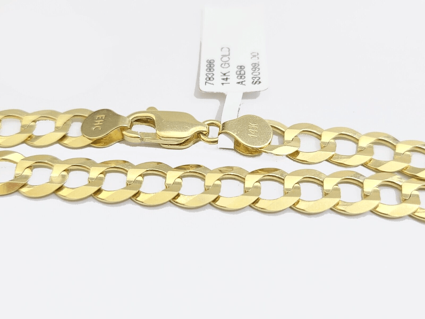 Real 14k Yellow Solid Gold 7mm Cuban Curb Link Bracelet 7'' inch 14kt Unisex - Reva Jeweler