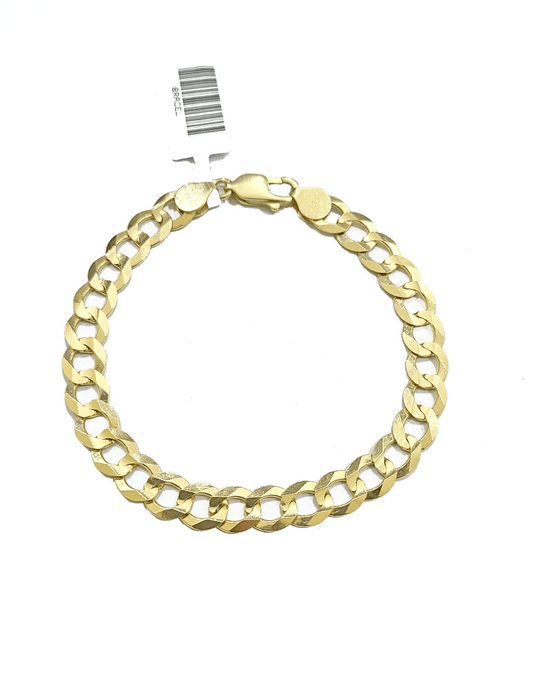 Real 14k Yellow Solid Gold 7mm Cuban Curb Link Bracelet 7'' inch 14kt Unisex - Reva Jeweler