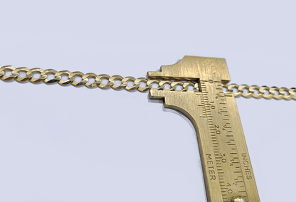 Real 14k Yellow Solid Gold Necklace Cuban Curb Link Chain 26'' inches 6mm Unisex - GoldenlinQ