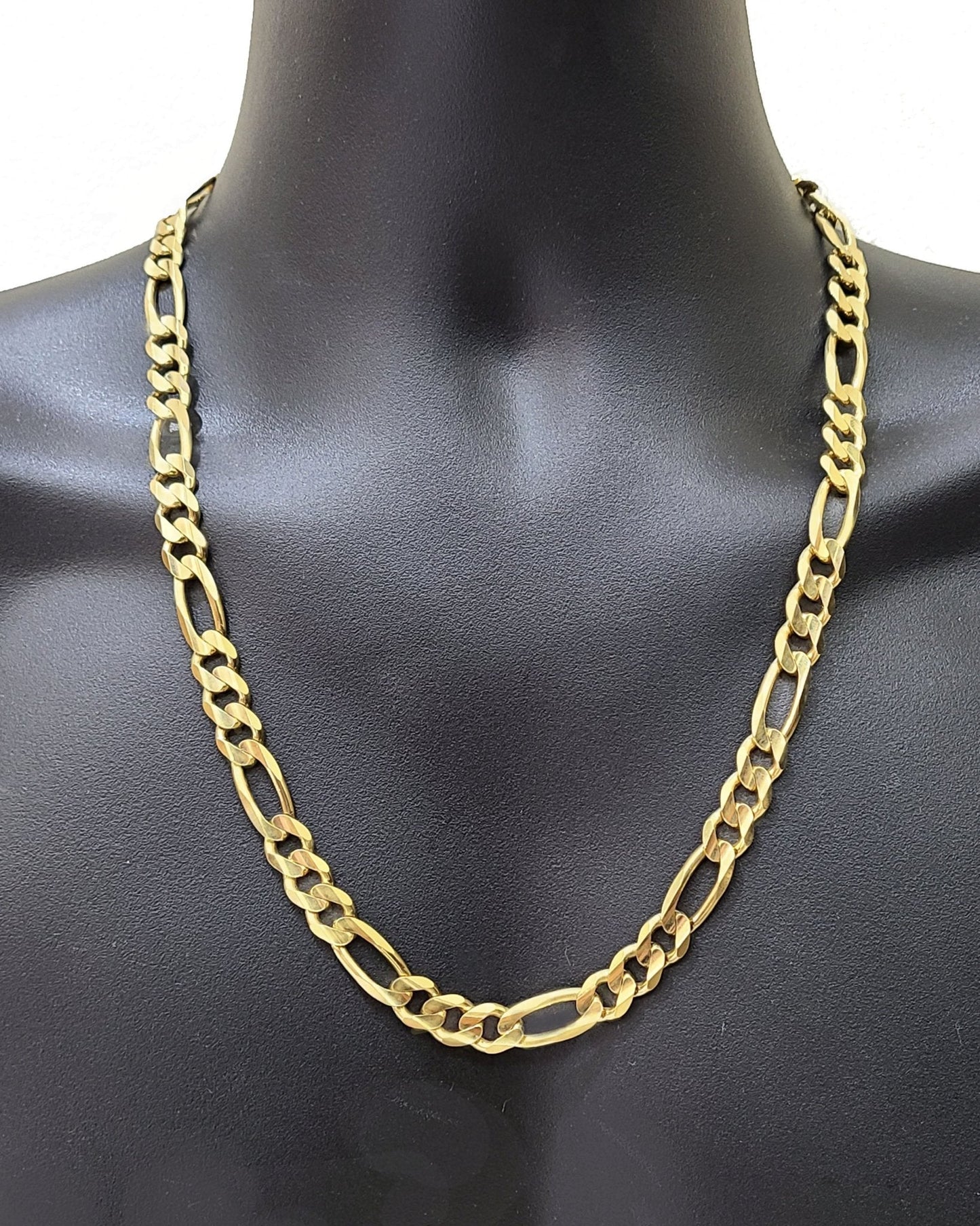 Real 14kt Solid Yellow Gold Figaro Chain 10mm 28'' inches Necklace 14k