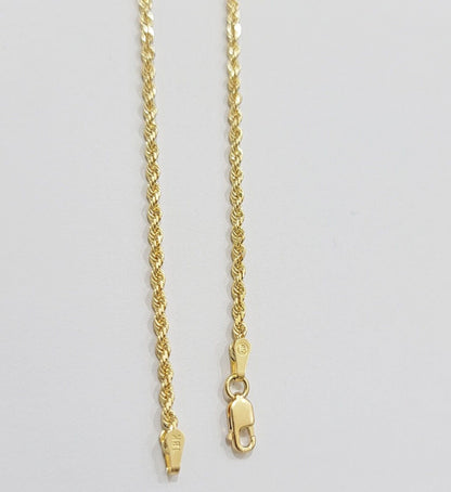 Real 18k Yellow Gold Rope Chain Necklace 20 Inch 2mm Solid 18 KT Men Women, SALE - Reva Jeweler