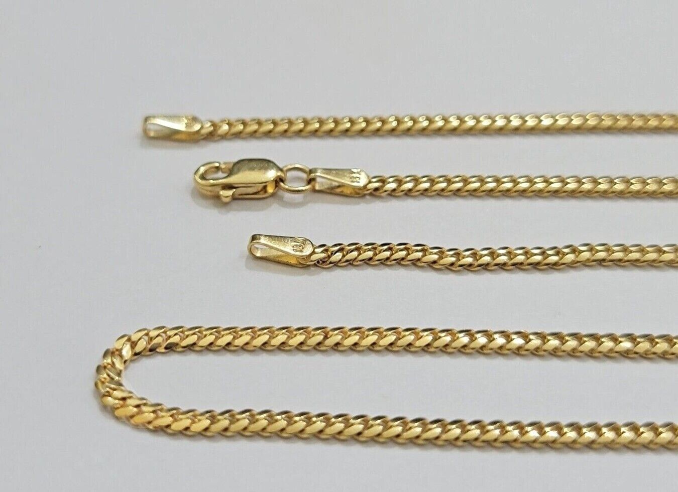 Real 18kt Yellow Gold Miami Cuban Chain Necklace 3mm 20'' Inches Men Women SOLID - Reva Jeweler