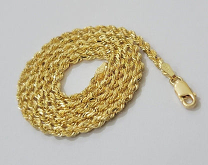 Real 18kt Yellow Gold Rope Chain Necklace 3mm 20' Inch Men Women SOLID HEAVY 18k - Reva Jeweler