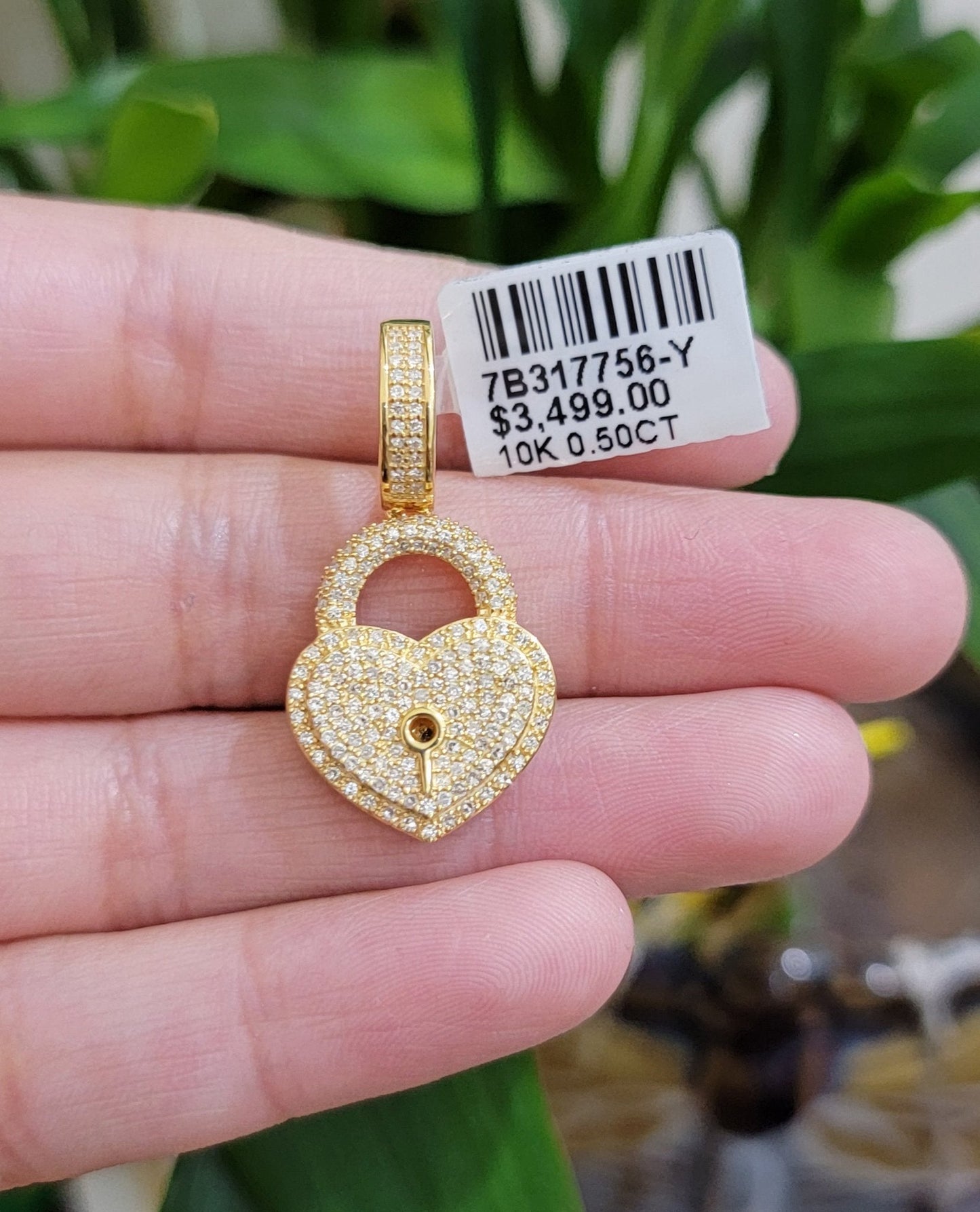 Real Diamond Key charm pendant Real 10k gold 1/2 Natural Diamonds For Men Women - Reva Jeweler