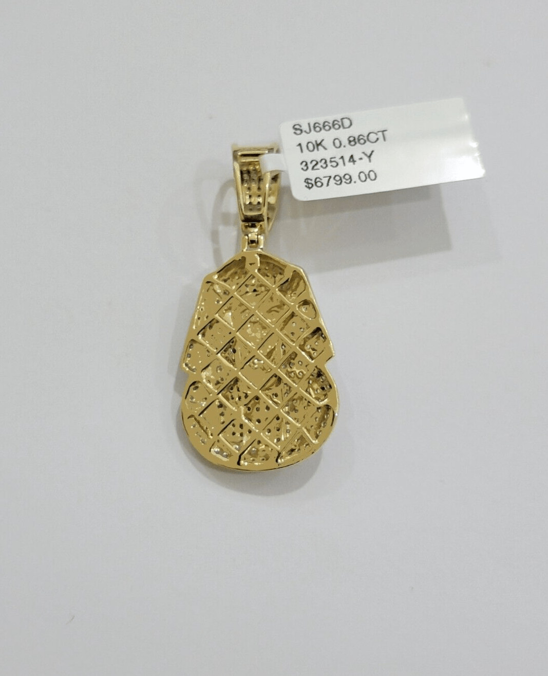 Real Diamond Pharoah Charm Pendant 10k Yellow Gold 0.85 CT Natura Chain Necklace - Reva Jeweler